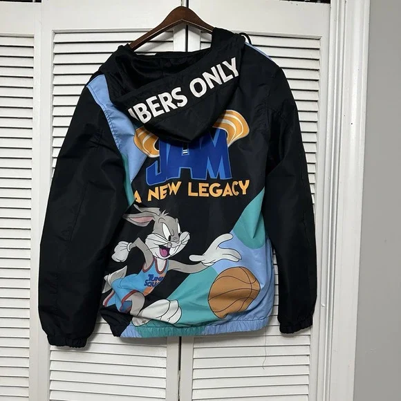 Members Only Looney Tunes Windbreaker Jacket Space Jam A New Legacy Adult Medium - Picture 3 of 4